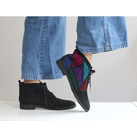 1990's Vintage Skechers Leather Work Boots ~ Women's 6 to 6-1/2 ~ Block Heel - Picture 7 of 10